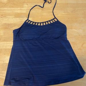 Mossimo dark blue halter tankini top
